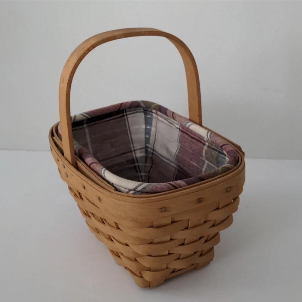 Longaberger Small Comforts Basket with Liner & Protector 2002 VTG